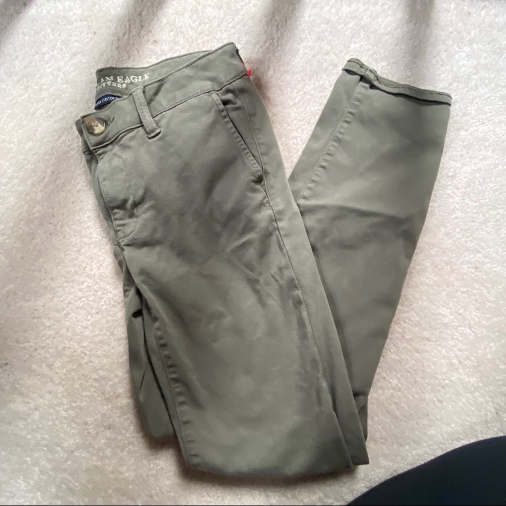 AEO Green Khakis Size 4